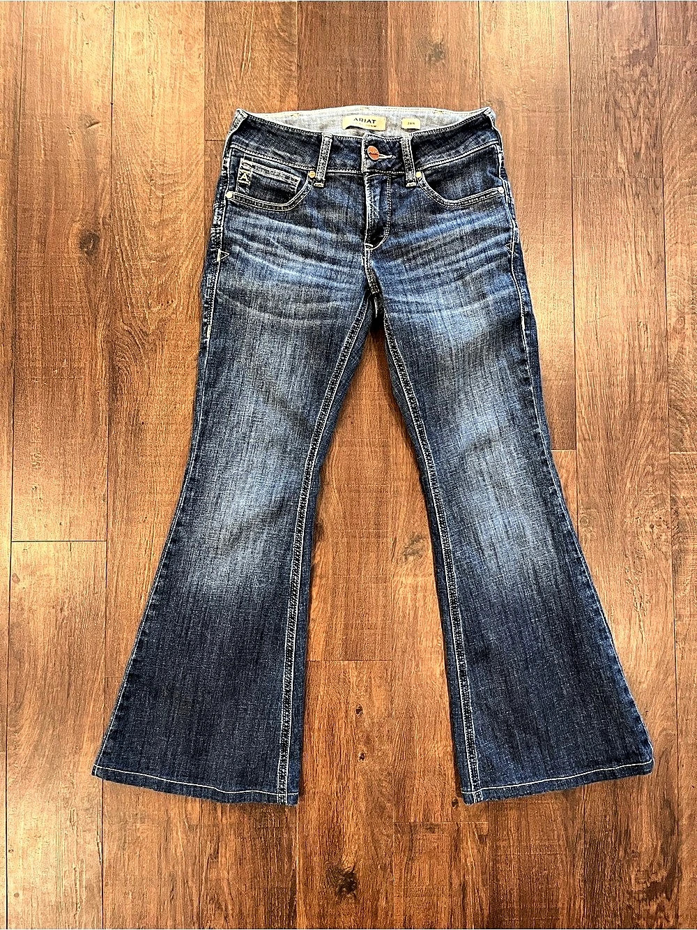 Ariat Real Denim Jeans Paulina Perfect Rise Flair Women's 26R Western Cowgirl